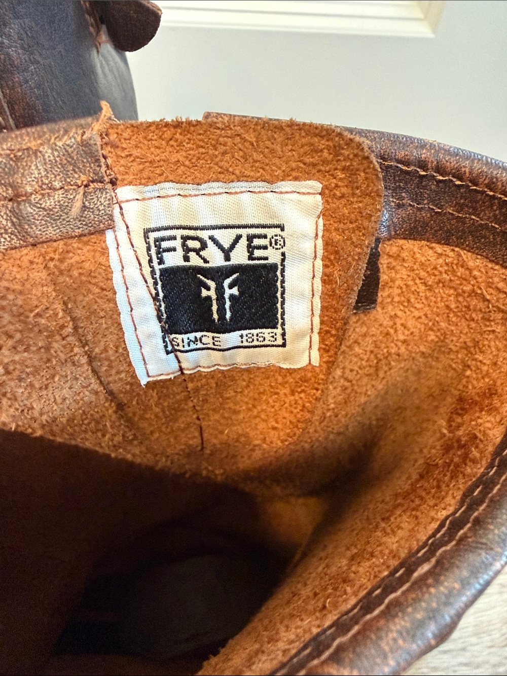 Frye Distressed Dark Brown Buckle Riding Boots - Picture 5 of 7